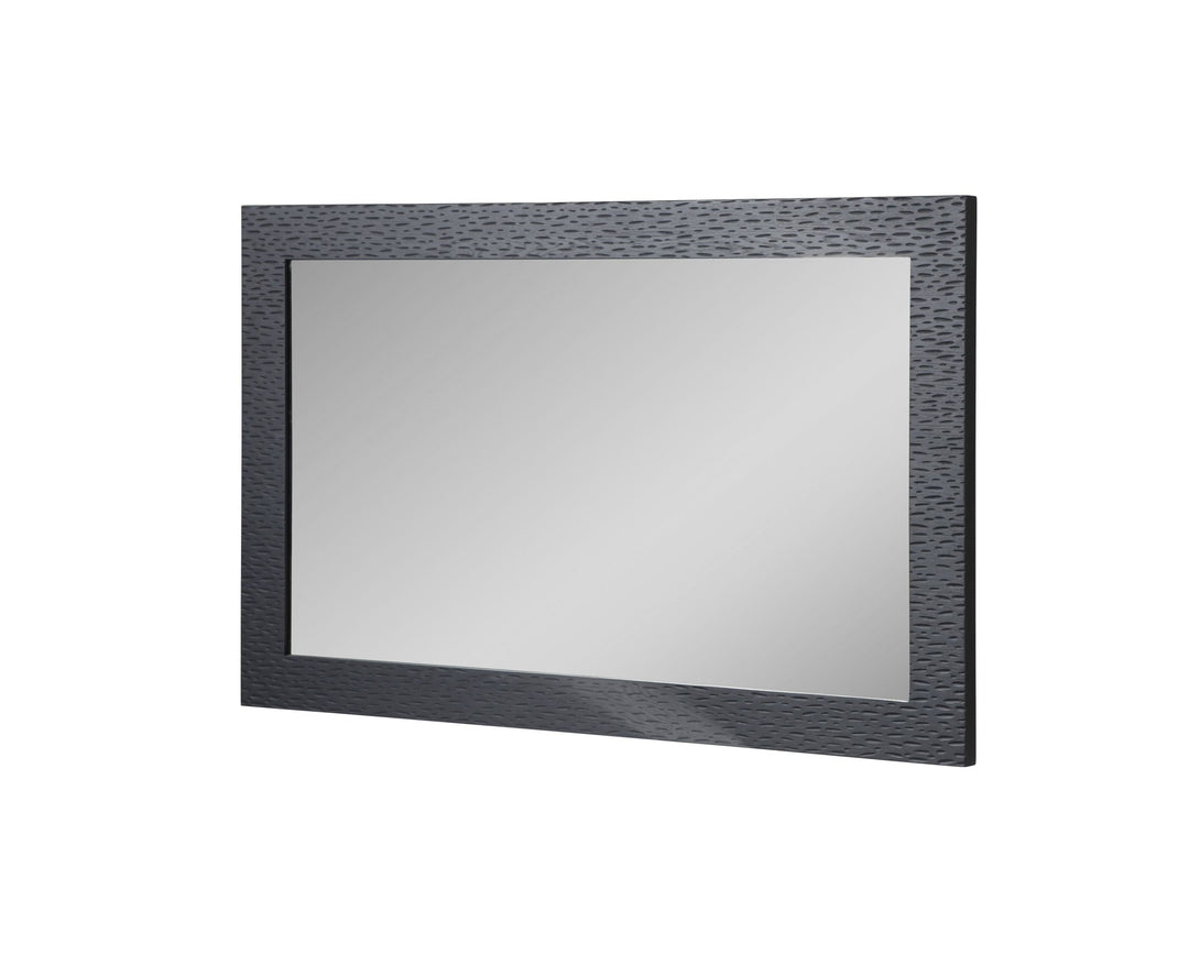 Modrest Athena & Rothsay - Modern Black Dresser Mirror - Angled front view of the dresser mirror on white transparent background