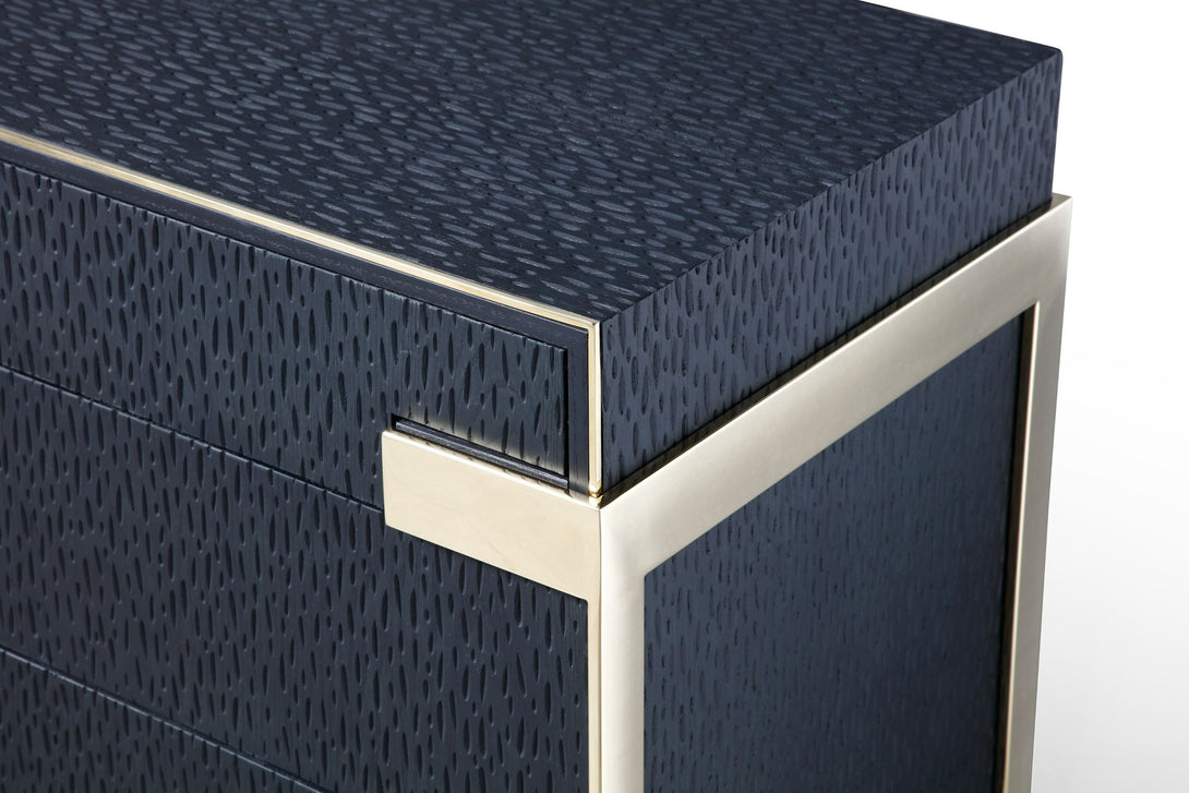 Modrest Athena & Rothsay - Modern Black and Gold Dresser - Close-up view of the dresser corners edges and finishes
