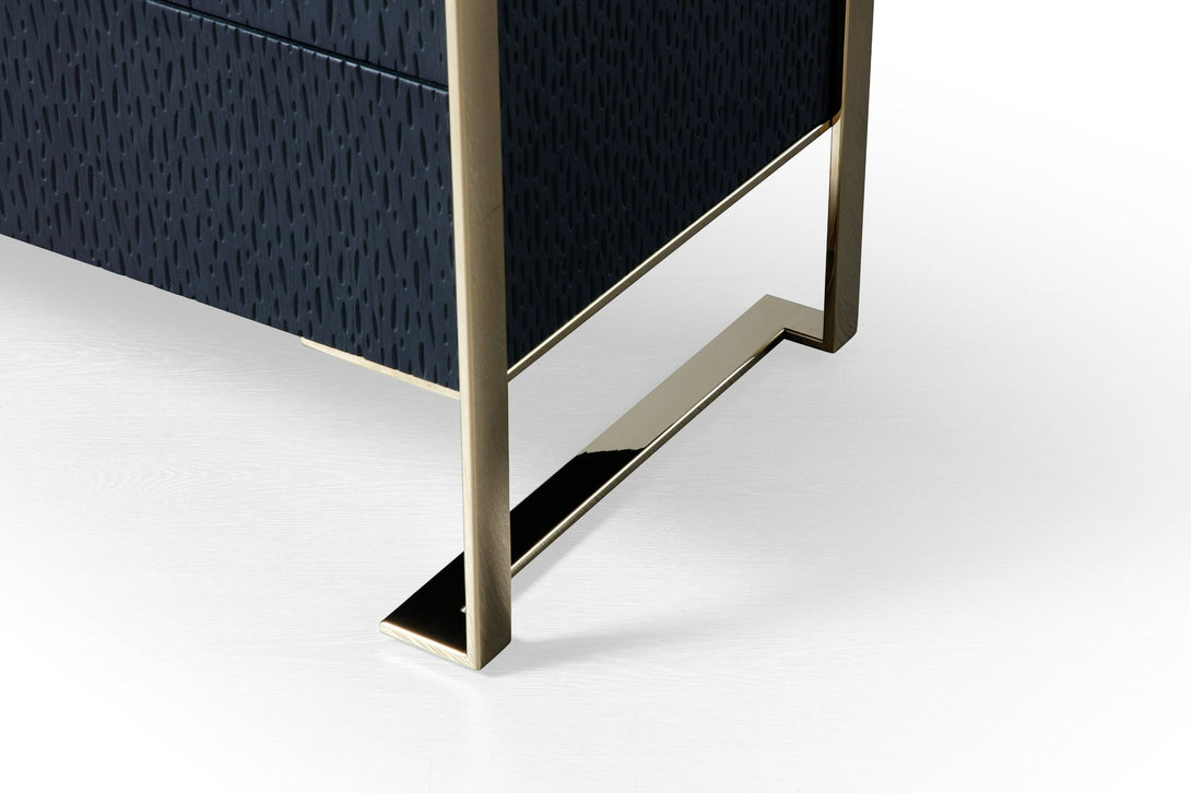 Modrest Athena & Rothsay - Modern Black and Gold Dresser - Close-up view of the dresser feet and legs