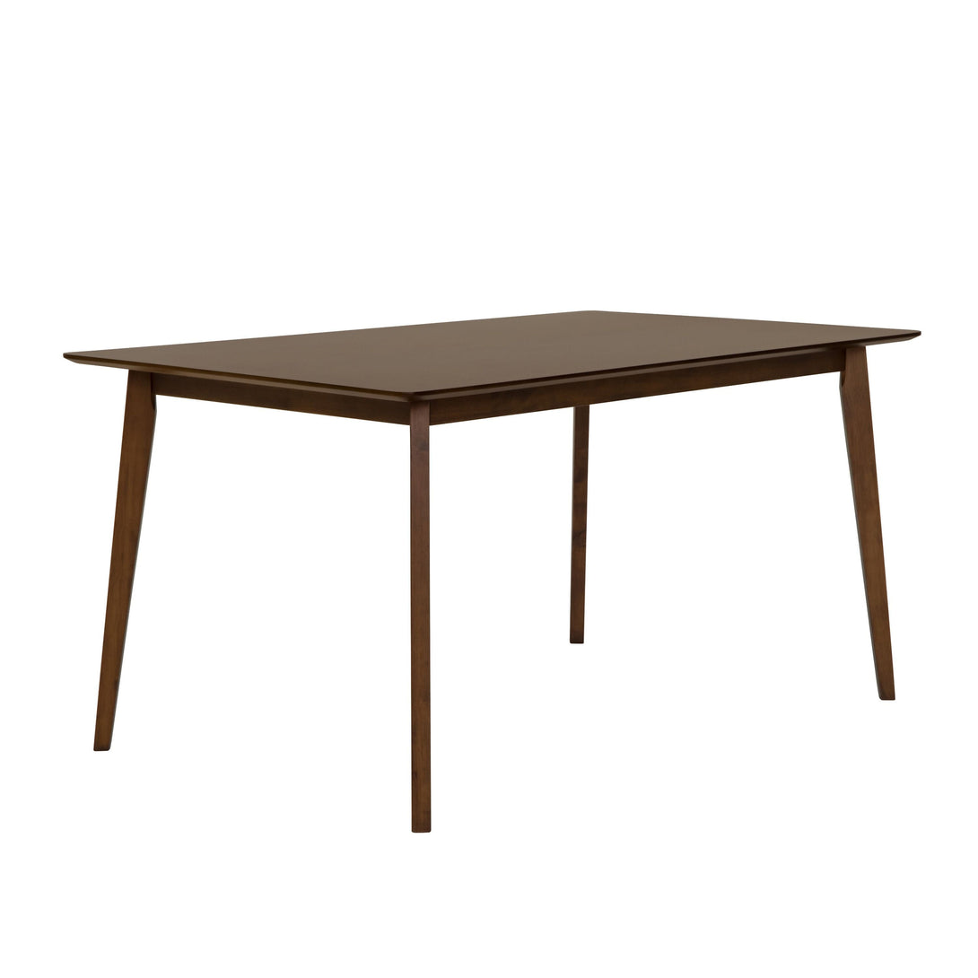 Modrest Castillo - Modern Walnut Dining Table - Arial view from the side on a white transparent background