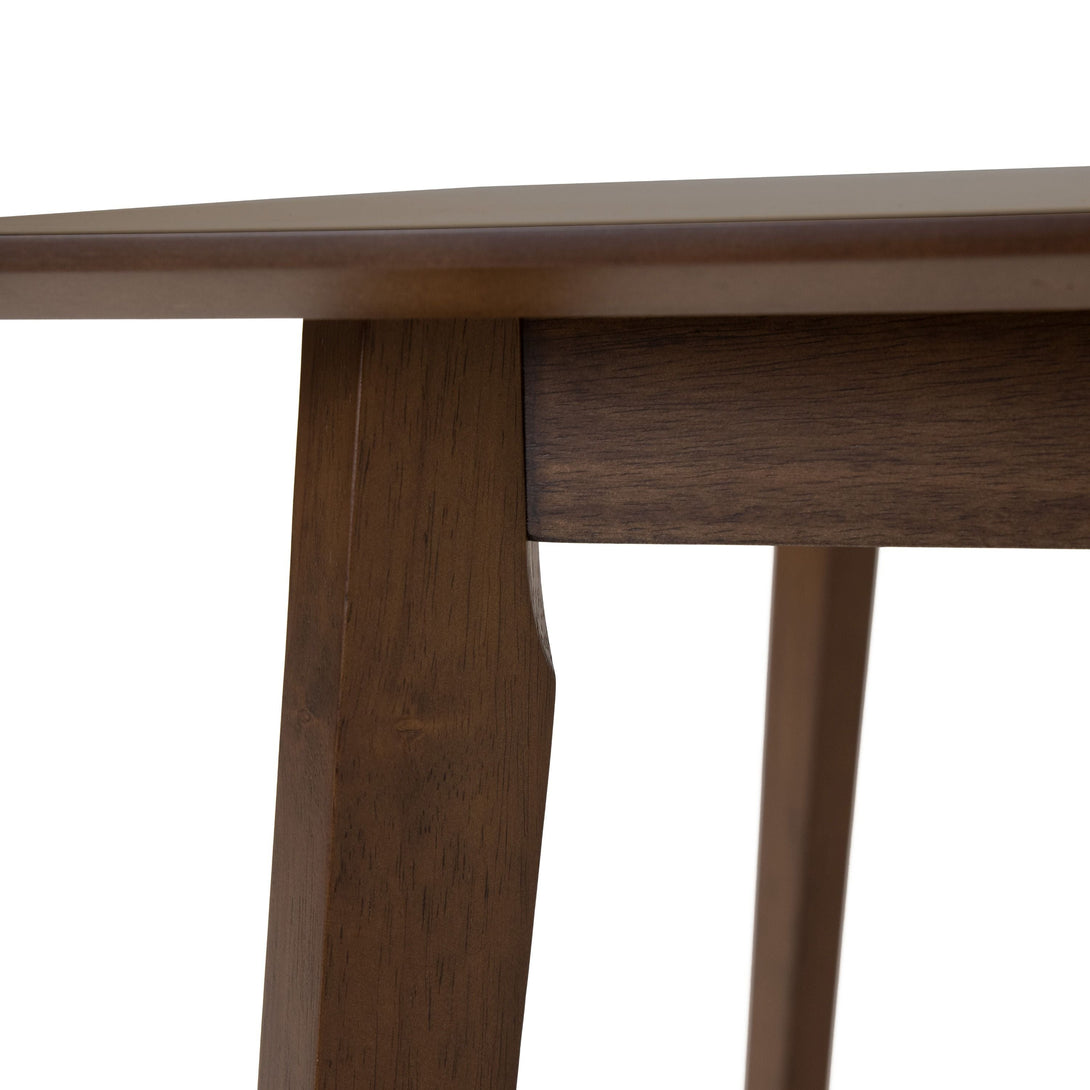 Modrest Castillo - Modern Walnut Dining Table - Close-up view of the table corner and finish on a white transparent background