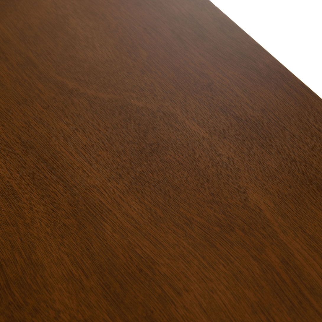 Modrest Castillo - Modern Walnut Dining Table - Close-up view of the tabletop and finish on a white transparent background
