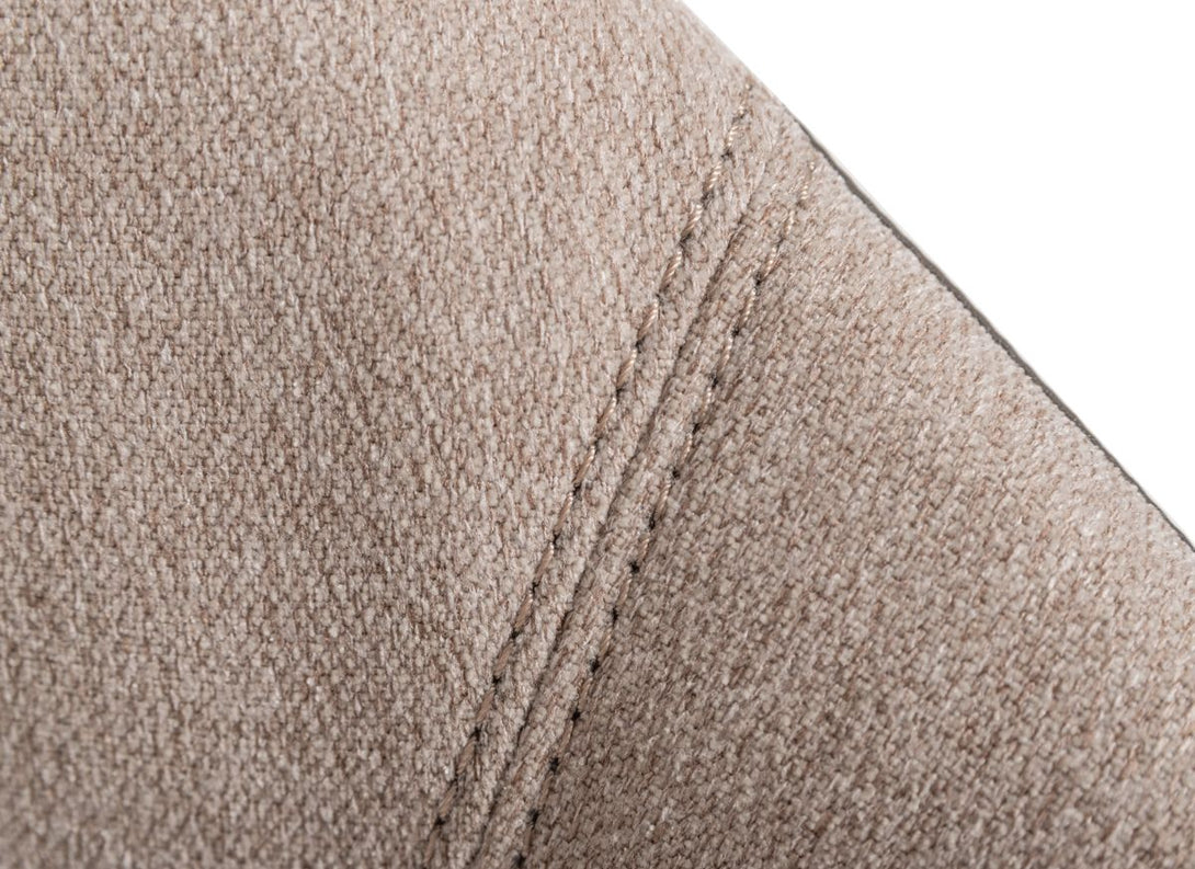 Modrest Megan Mid-Century Modern Walnut Dining Chair - Close-up view of dining chairs farbic finish on a white transparent background