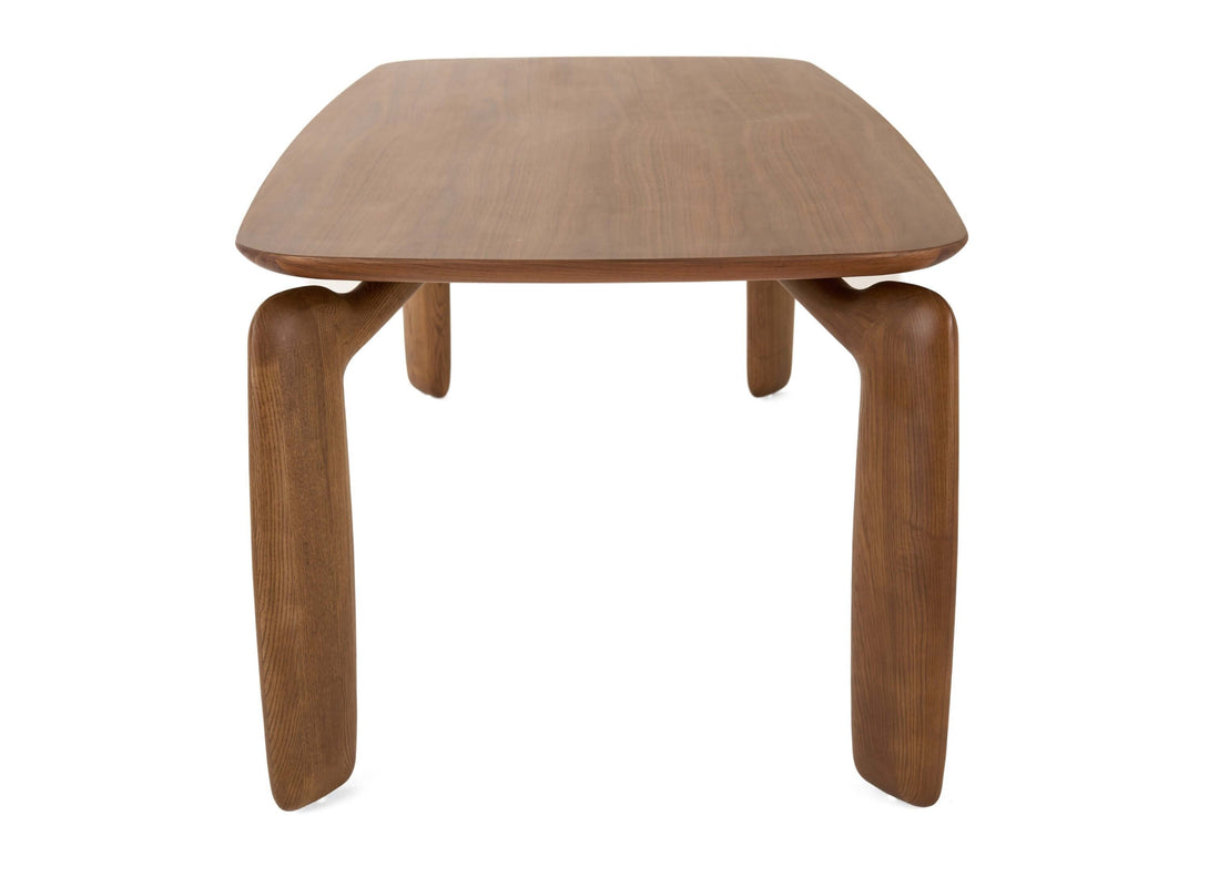 Modrest Michael Mid-Century Modern Walnut Dining Table - View of table leg and table top