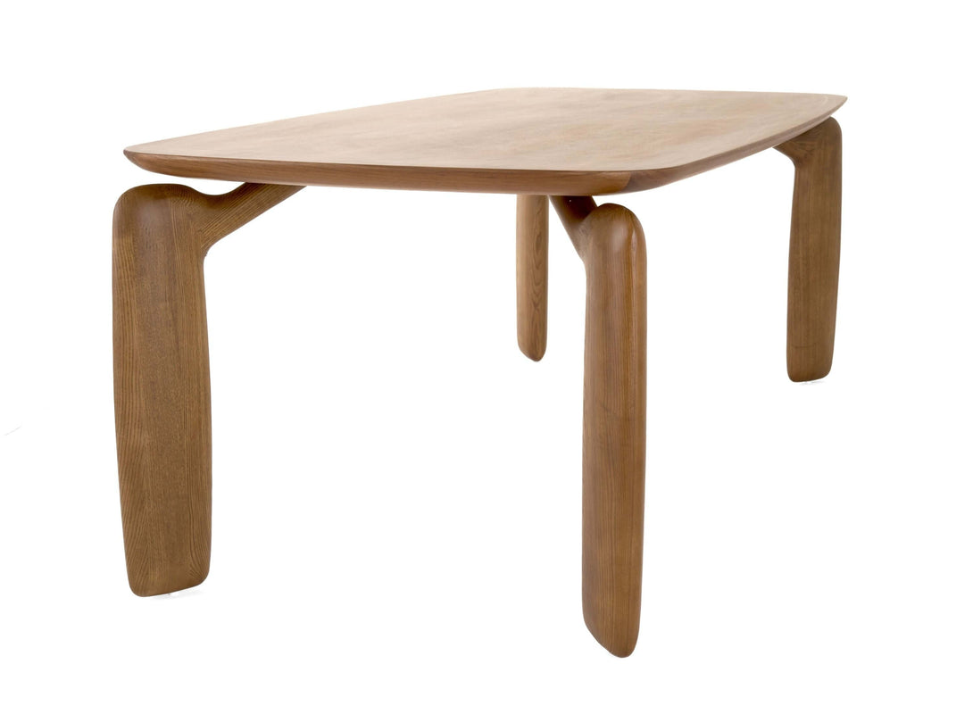 Modrest Michael Mid-Century Modern Walnut Dining Table - View of table leg and table top