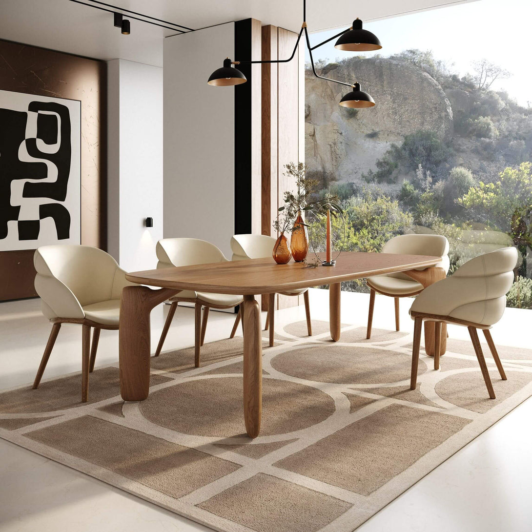 Modrest Michael Mid-Century Modern Walnut Dining Table - View of table in a demo room environment 2