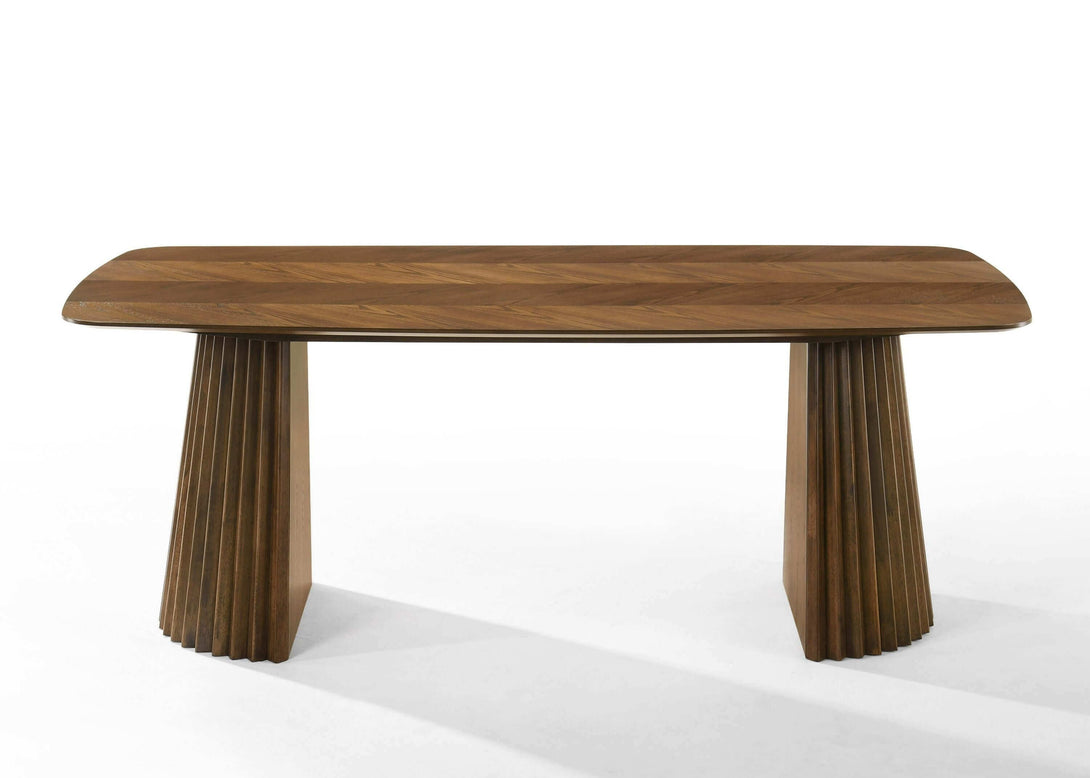 Modrest Sacks - Mid-Century Modern Herringbone Walnut Dining Table - Featured photo on a white transparent background