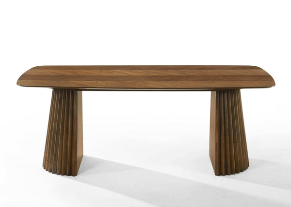 Modrest Sacks - Mid-Century Modern Herringbone Walnut Dining Table - Featured photo on a white transparent background