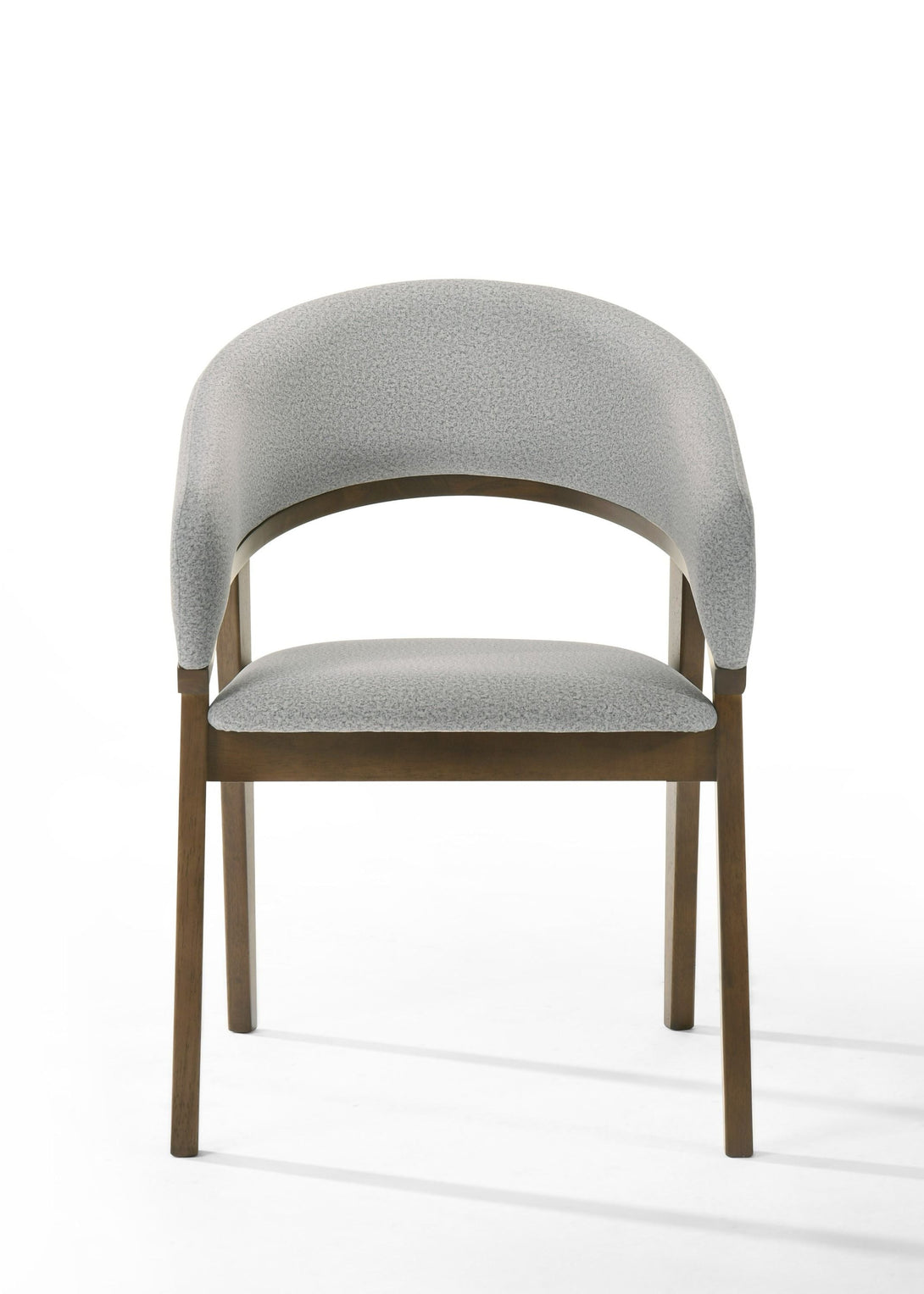 Modrest Truman - Mid-Century Modern Walnut - Front view of dining chair on a white transparent background