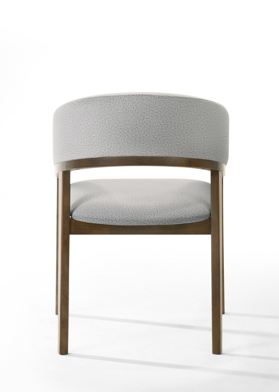 Modrest Truman - Mid-Century Modern Walnut - Rear view of dining chair on a white transparent background