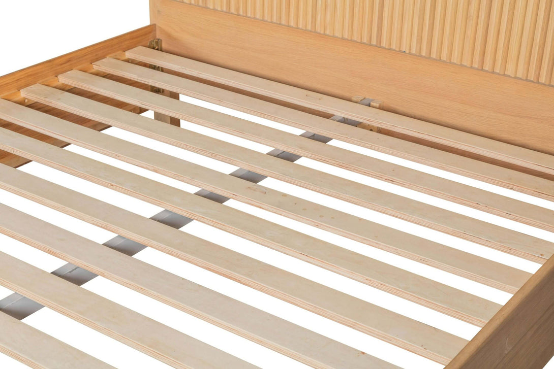 Modrest Winters - Modern Natural Oak Bed - Arial view of bed slats