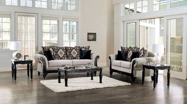 Molfetta Living Room Set in Light Brown and Black - Featured Photo