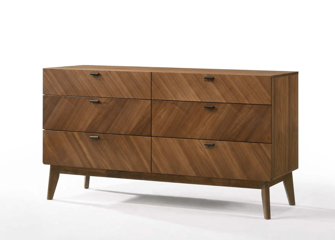 Nova Domus Kamela - Modern Dresser - Angled front view of dresser on a white transparent background