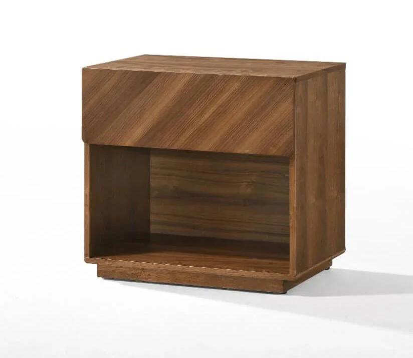 Nova Domus Kamela - Modern Nightstand - Angled front view of nightstand on a white transparent background
