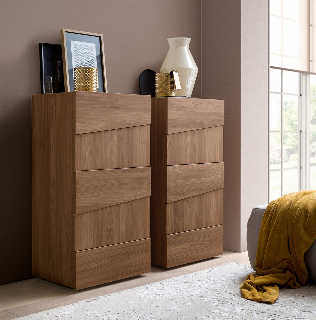 Storm Bedroom Dressers in Brown Mat Finish - Front View