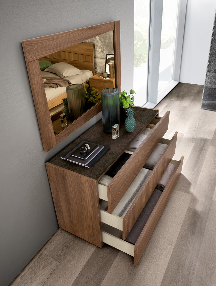 Storm Bedroom Dressers in Brown Mat Finish - Arial View
