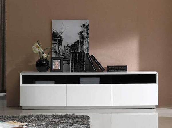TV023 Modern Large TV Stand in White High Gloss Finish