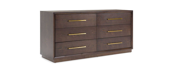 Modrest Manhattan - Contemporary Brown Oak and Gold Dresser