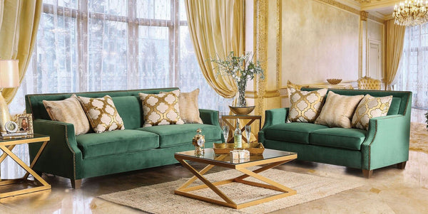 Verdante Living Room Set in Emerald Green Microfiber - Featured Photo