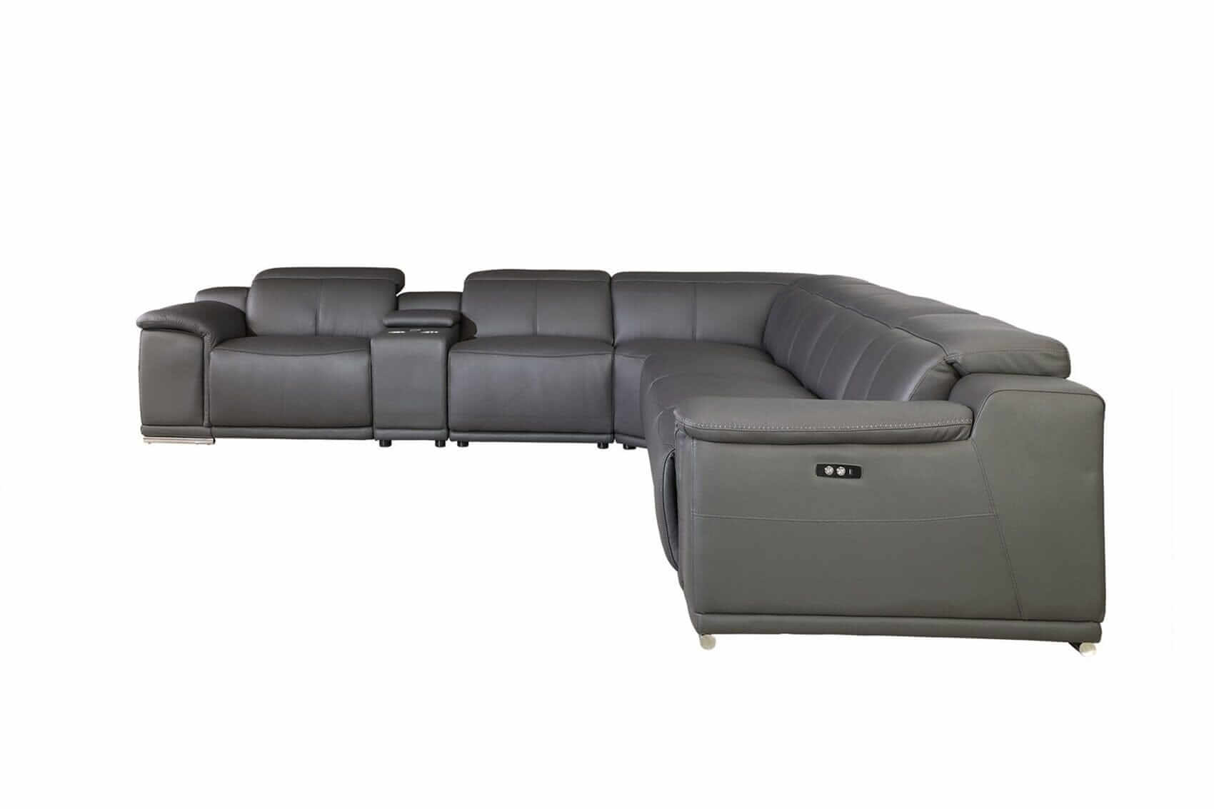 Divanitalia 9762 Build Your Own Leather Sectional Sofa with Recliners ...