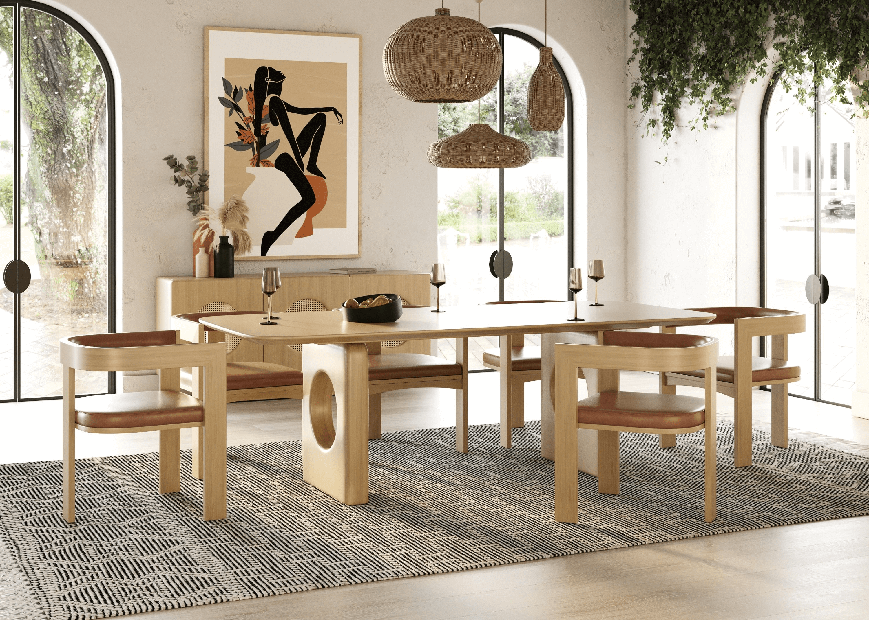 Oshana - Modern White Oak Dining Table – United Furniture Group