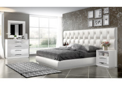 Emporio Bedroom Set in White Lacquer Finish